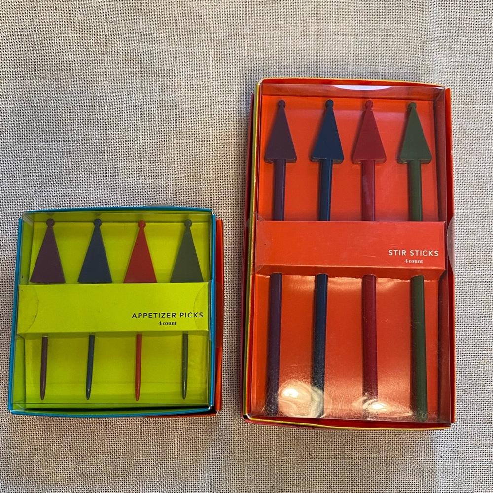 Appetizer picks (4) and stir sticks (4) Target Christmas Tree.